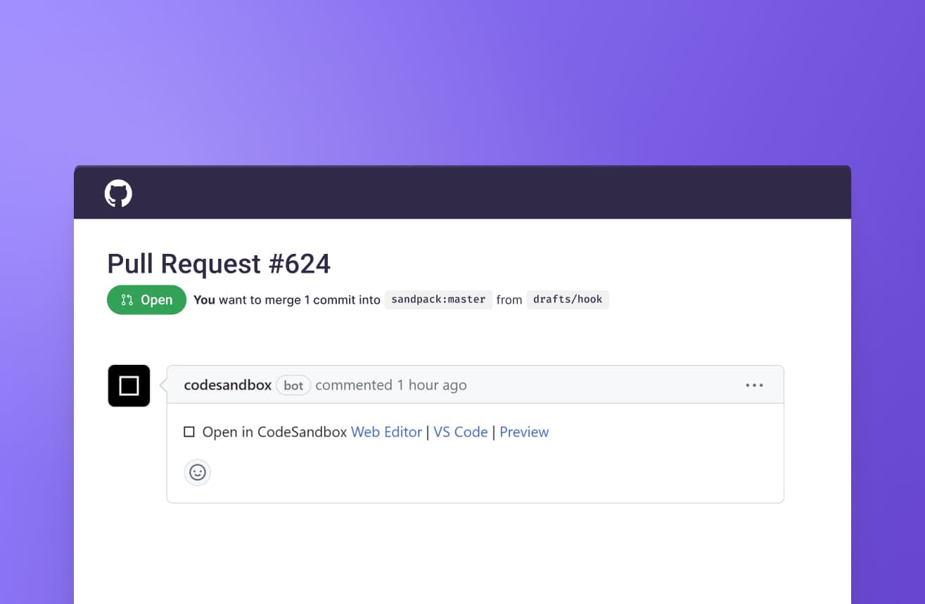 GitHub and CodeSandbox Integration